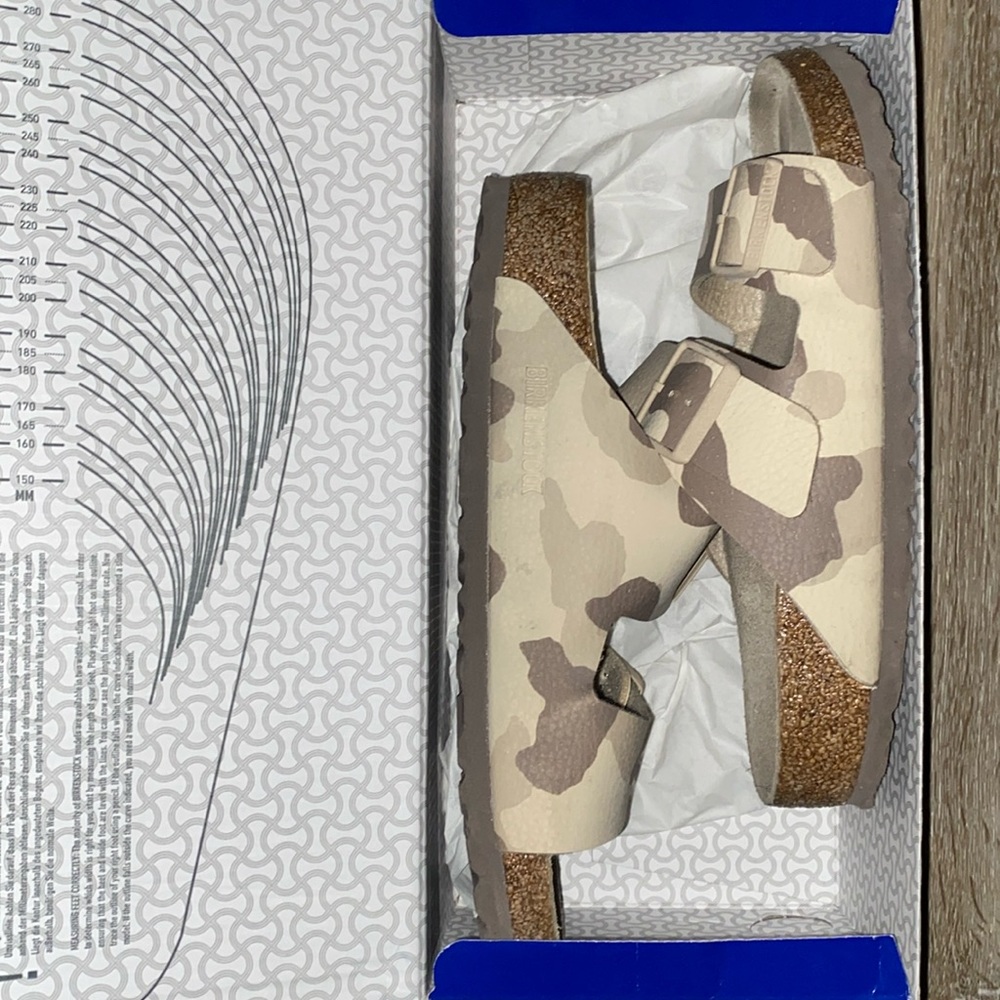 Birkenstock Arizona Soft Footbed, Desert Soil Gray/Taupe, size 38 Men